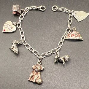 Vintage Silver-Tone Charm Bracelet